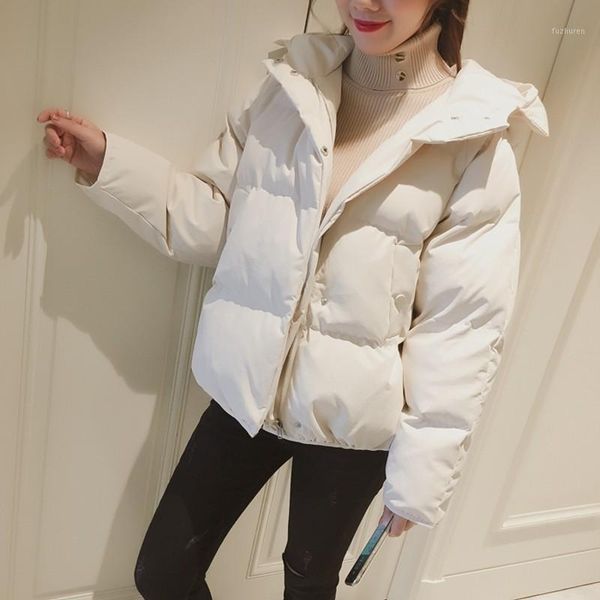 

women's down & parkas style short cotton-padded jacket for autumn and winter loose padded, Black