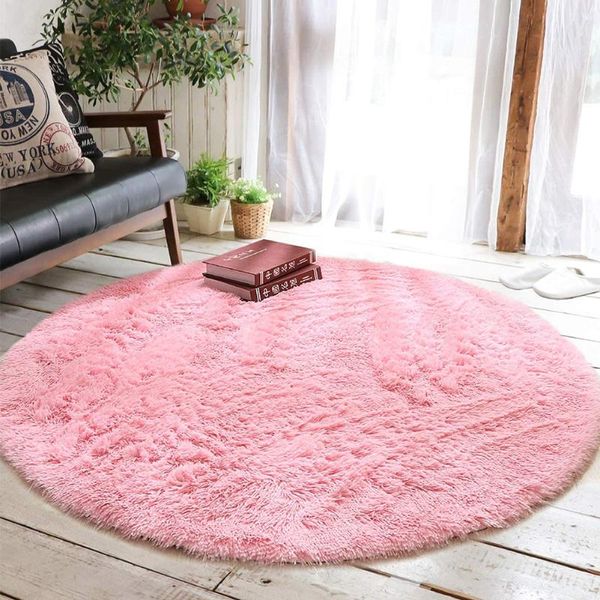 

carpets 120 x 120cm delicate fluffy round rug carpet classic texture creative design living room bedroom soft short plush mats