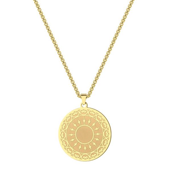 

pendant necklaces kinitial fashion mandala charm necklace spiritual statement jewelry for friends 2021 bijoux femme, Silver