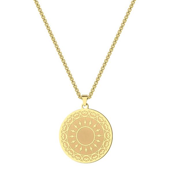 

pendant necklaces kinitial fashion mandala charm necklace spiritual statement jewelry for friends 2021 bijoux femme, Silver