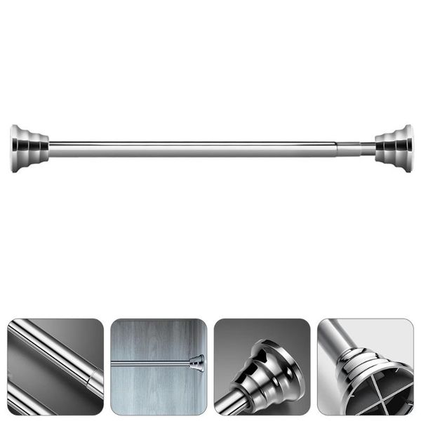 

shower curtains 1 pc tower rail waterproof househosld curtain rod (silver)
