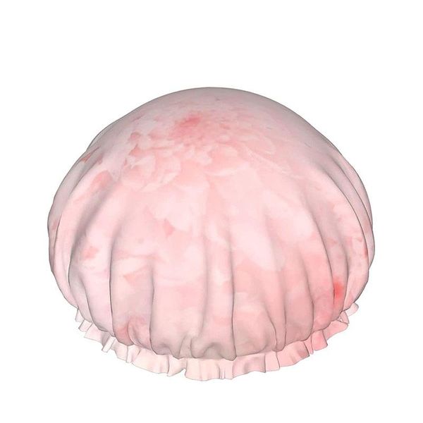 

shower caps soft flower blossom bath cap with adjustable elastic band stylish for women long thick hair