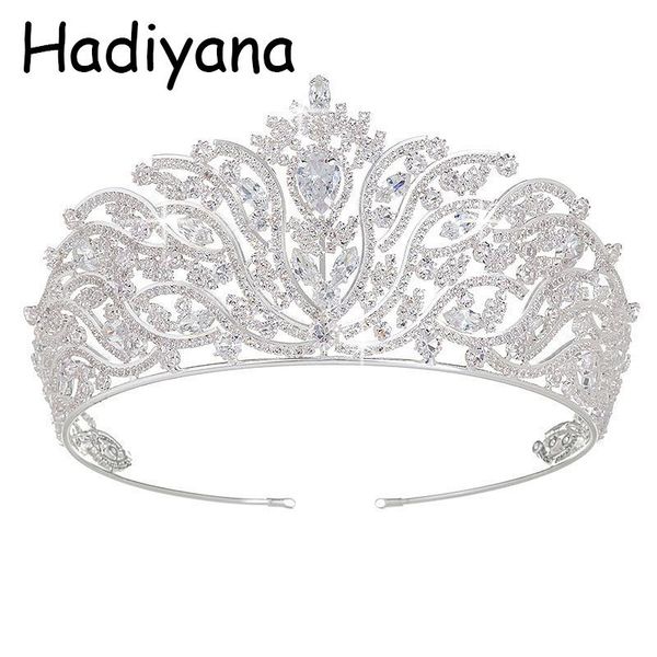 

hair clips & barrettes hadiyana trendy flower bride cz tiara princess crown wedding accessories handmade jewelry acessories crowns hg6020, Golden;silver