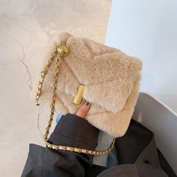 

evening bags 2021 autumn and winter bag fluffy women's tide chain messenger versatile one shoulder