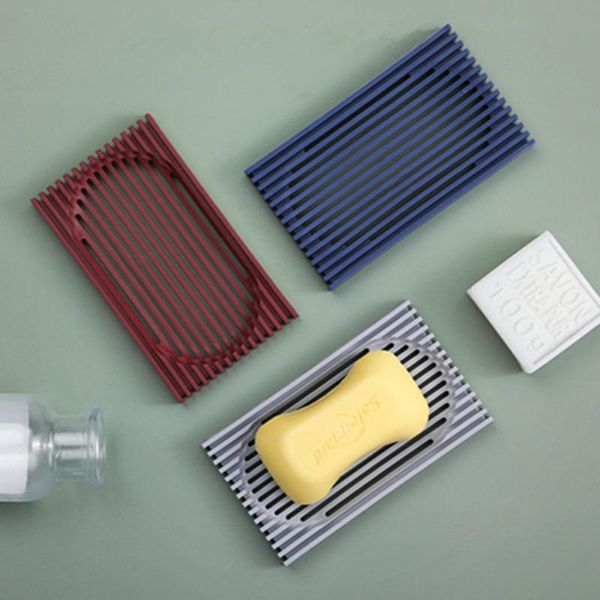 

1pcs soft rubber anti-falling personality double-sided soap box for bathroom counterplacing mop dishes