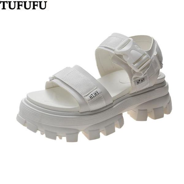 

sandals women platform shoes 2021 summer fashion open toe buckle outdoor sport chunky beach sandalias de mujer, Black