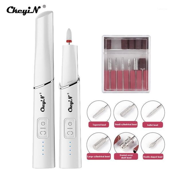 

ckeyin 6 in 1 electric nail drill kit professional manicure portable pedicure tools with led 4 speed usb rechargeable file & accessories1