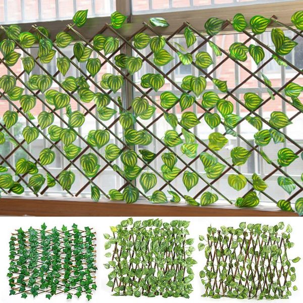 

decorative flowers & wreaths artificial leaf fence net hedges faux lvy vine decoration simulation green plants for outdoor garden decor