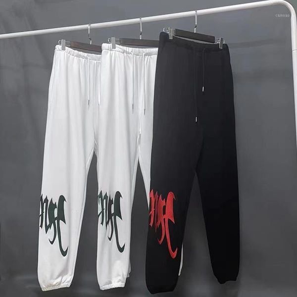 

men's pants 2021fw xxxtentacion revenge embroidery logo casual loose men women fashion street outerdoor hip hop warm winter trousers, Black