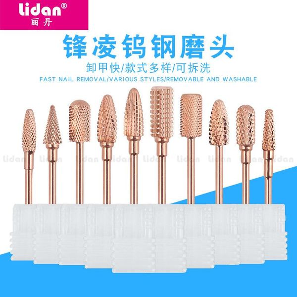 

manicure grinding head exfoliating nail art set tungsten steel drill bit electric rose gold kits