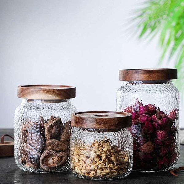 

storage bottles & jars 24oz/700ml clear glass containers set airtight with wooden lids canisters for candy sugar cookie