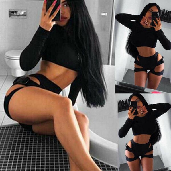 

cropped high waist buckle biker shorts women elastic sport women's, White;black