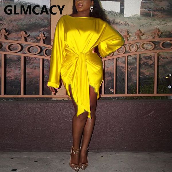 

2021women long sleeve twist satin dress, Black;gray