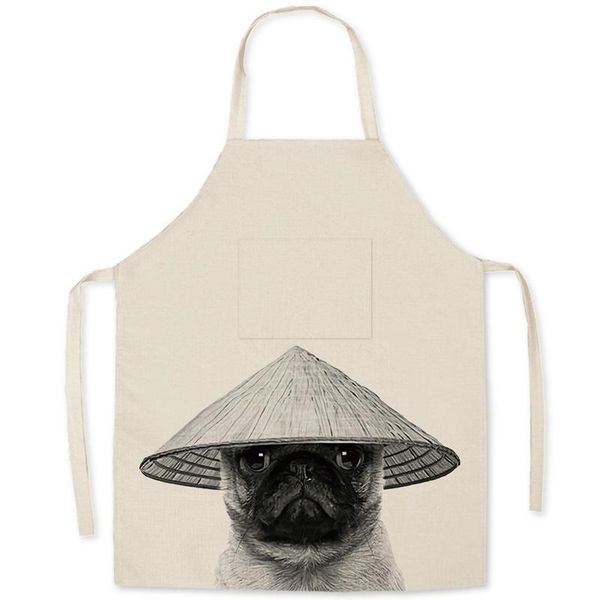 

aprons dogs and cats sleeveless kitchen cooking housework women stain-proof linen men custom work clothes