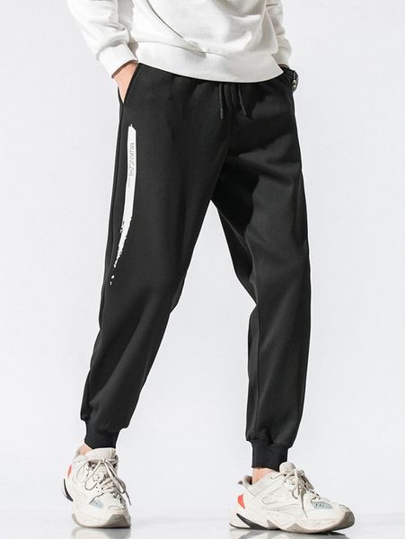

men letter graphic sweatpants l5is#, Black