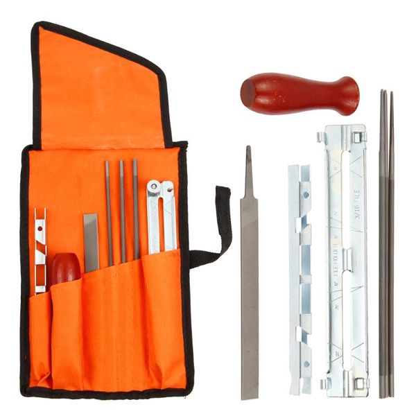 

pieces professional chainsaw chain grinding kit tool set hardwood handle + round / flat file guide bar sharpener tools craft