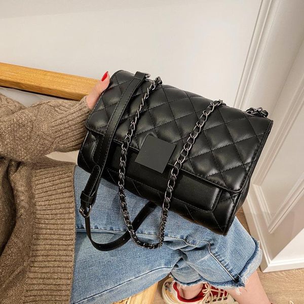 

messenger bag quilted retro small crossbody grille design women's 2021 fashion all-match simple shoulder tote bags