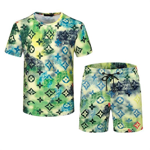 

2022 new men's tracksuits designer summer clothing cotton t-shirt short sleeve shorts set round neck loose trend casual suit. asian -3, Gray