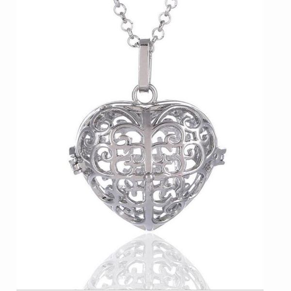 

pendant necklaces pregnant women love grid necklace perfume diffuser, Silver