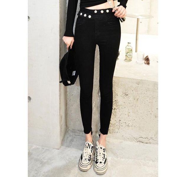 

women's jeans jujuland push up woman pencil pants vintage high waist women casual stretch skinny femme black 9823-1, Blue