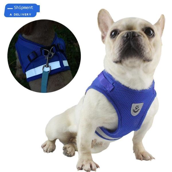 

dog collars & leashes summer breathable traction rope pet supplies nylon reflective plaid chest strap vest type