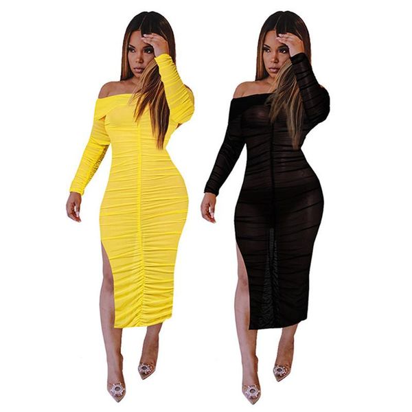 

simple pure color strapless backless long sleeve skinny dress tight club party lady fashion women casual dresses, Black;gray