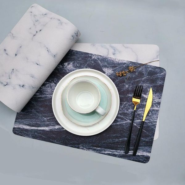 

mats & pads embed life marble sruface placemat for dining table 43*30cm heat insulation of dishes dinning decoration placemats