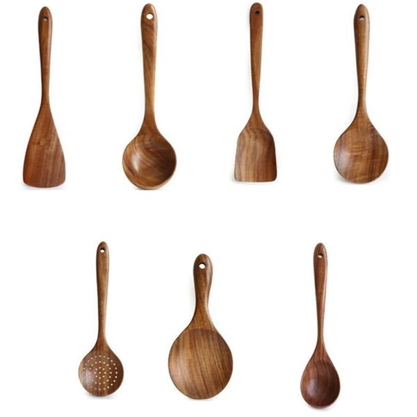 

spoons 7 pack wooden cooking utensils for nonstick cookware wood kitchen supplies