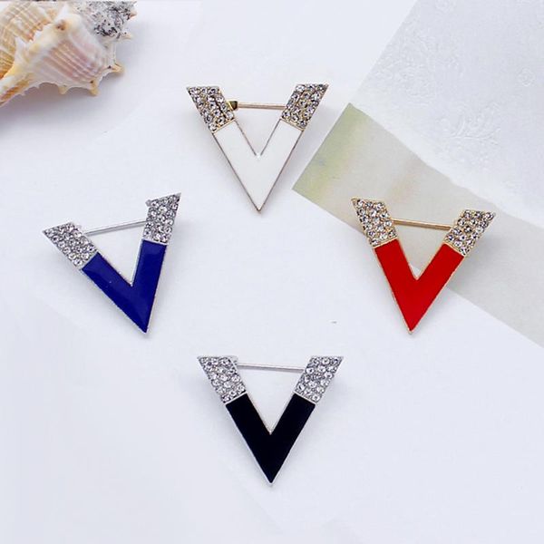

pins, brooches fashion simple v shape metal pearl crystal rhinestone victory for women scarf clip scarves buckle holder shawls jewelry, Gray