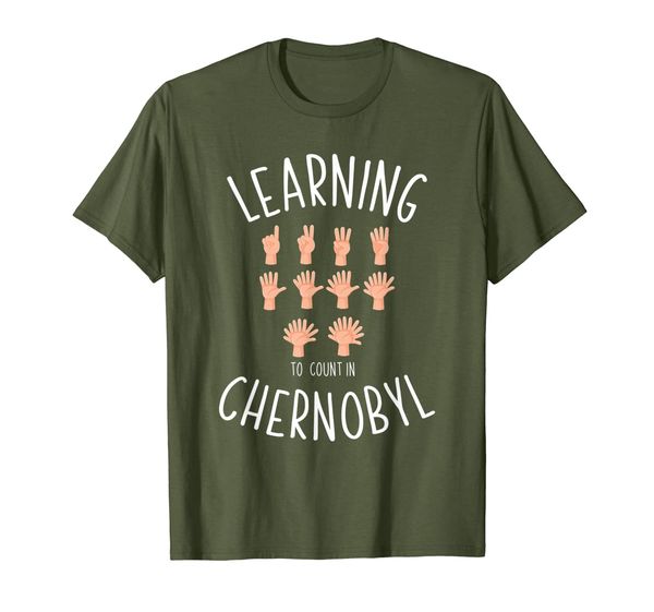 

learning to count chernobyl funny dank meme dark humor gift t-shirt, White;black