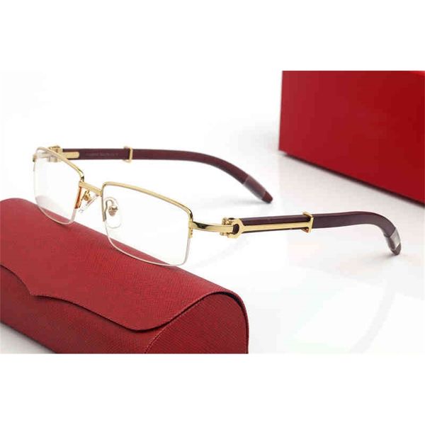

vintage natural wood square clear glasses men women half rimless eyeglasses frame for men reading optical oculos glasses french, White;black