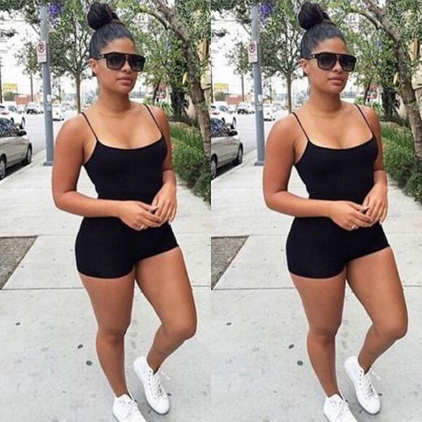 

women's jumpsuits & rompers hirigin womenÂ´s bodysuits party sleevelss trousers summer fringe vest, Black;white