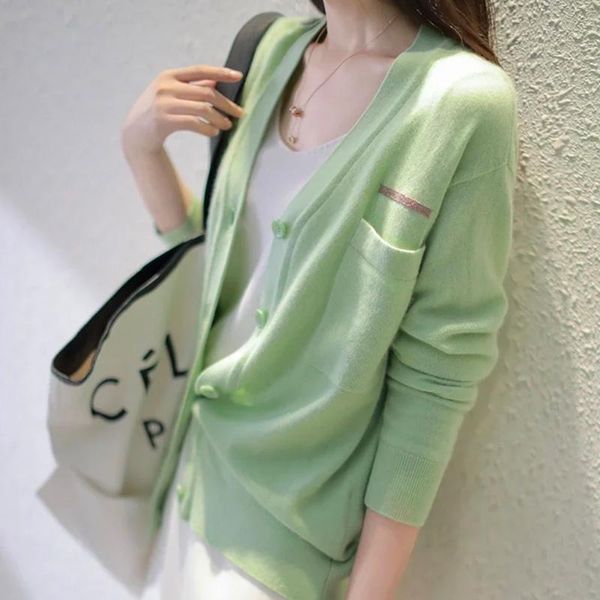 

women's knits & tees ly varey lin spring autumn women casual single breasted solid knitting cardigan office lady long sleeve buttons fa, White