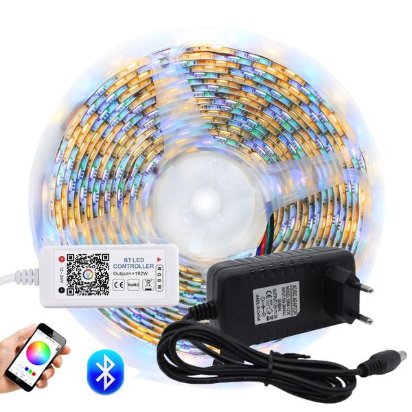 

strips bluetooth controller rgb rgbw rgbww led strip set 12v 5m 60led/m + power adapter