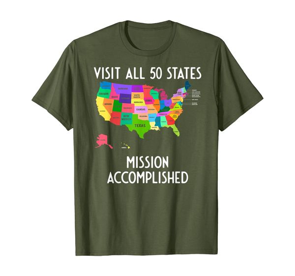 

Visit all 50 states map shirt USA travel gift, Mainly pictures