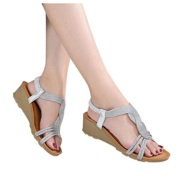 

comfortable casual sandals woman wedges platform shoes for women heel ladies fashion, Black