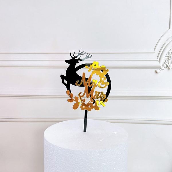 

other festive & party supplies deer flower mr mrs acrylic cake er for kid girl birthday dessert decorations arrival 2021