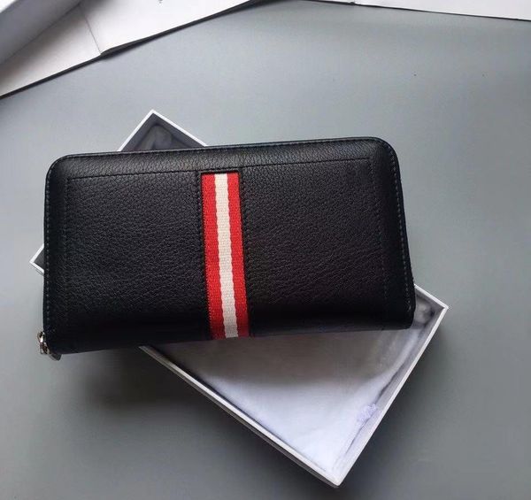 

wallet luxury designer bags handbag head layer cowhide zipper purses classic for men and women wallets purse bag, Red;black