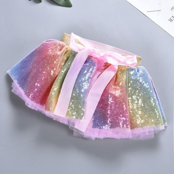 

skirts fashion autumn children baby girls sequins design elastic waist short tutu casual pleated dress headband decor v