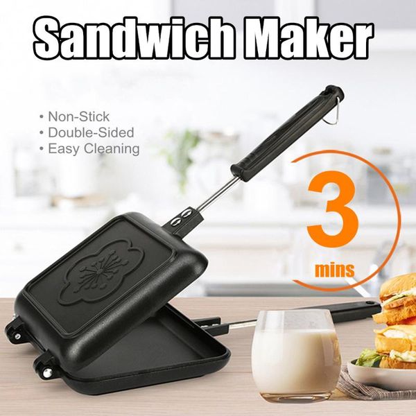 

bread makers double-side non-stick sandwich maker toast breakfast machine waffle pancake baking barbecue oven mold grill frying pan