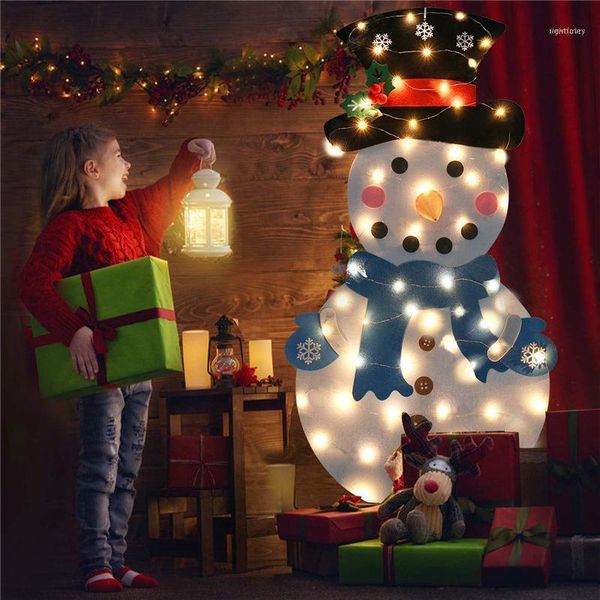 

christmas decorations diy glow felt gifts snowman sticker wall hanging kids child toys xmas decoration with light u31
