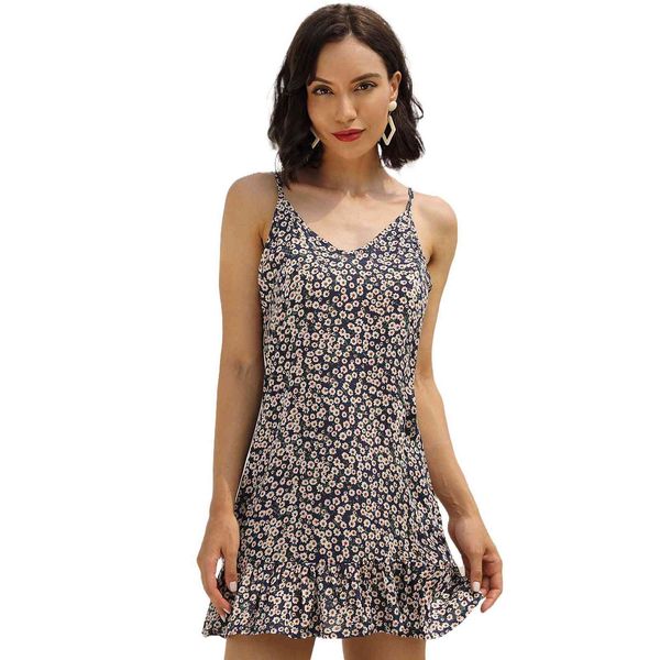 

factory2gmc print new halter floral travel holiday home dress, White;black