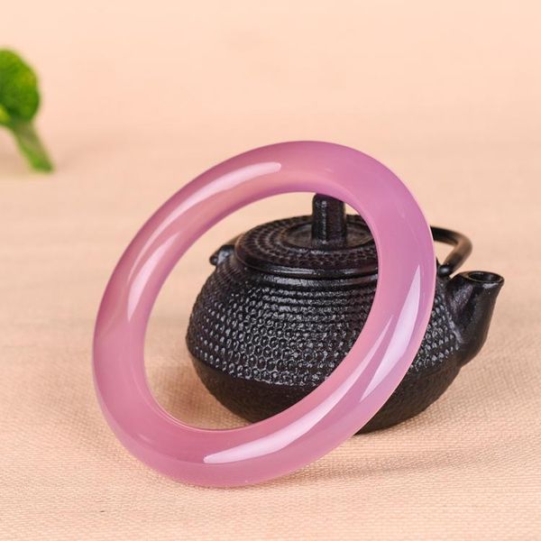 

other bracelets natural handmade pink chalcedony bangles for women jade jewelry bangle certified, Golden;silver