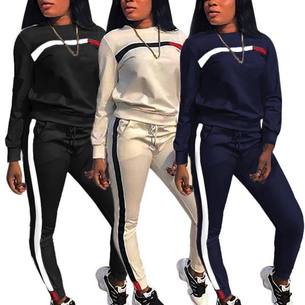

women's tracksuits women sweatshirt and sweatpants sets patchwork fashion tracksuit set casual long sleeve pullovers autumn sportwear f, Gray