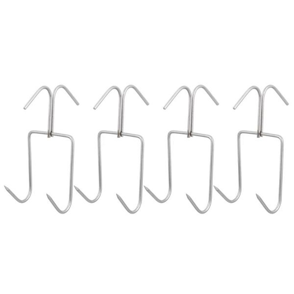 

4pcs stainless steel bacon hanger smoker hooks roast duck kitchen & rails