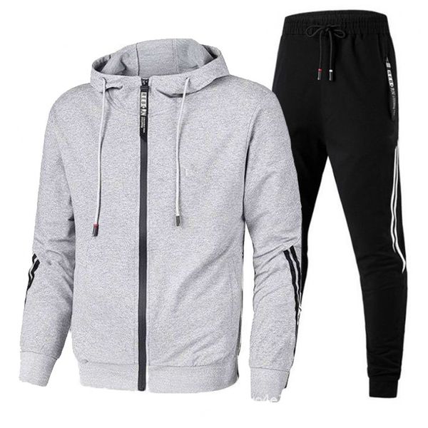 

men's casual hoodie and , large sportswear, 2 piec, novel, Gray