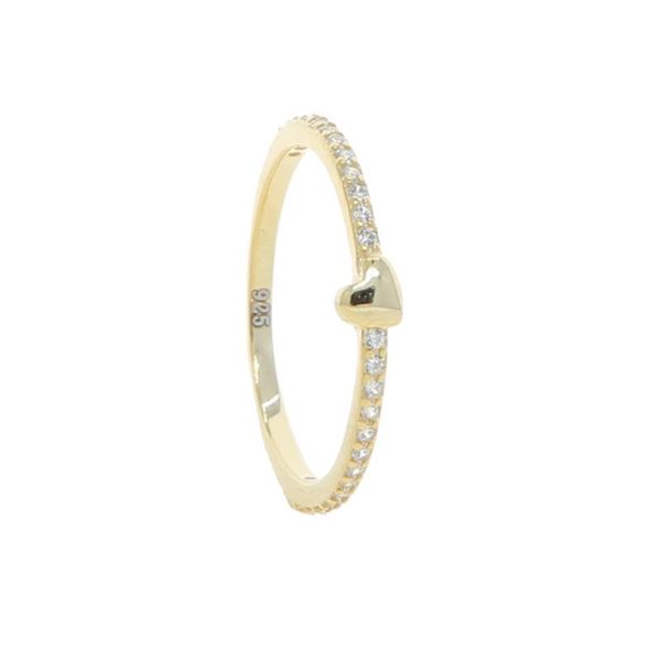 

cluster rings tiny small thin love heart cz ring 100% 925 silver for girls gold color simple trendy 2021 valentine's day gift, Golden;silver