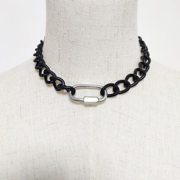 

black thick chain pendant necklace short hip hop cuban man exaggerated neck decoration accessory gift for women 2021 chains, Silver
