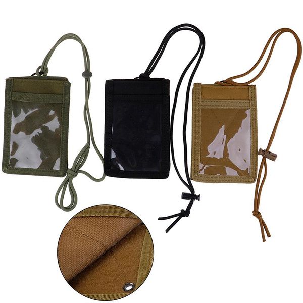 

card holders 1pc id holder army fan tactical case patch neck lanyard and organizer, Brown;gray