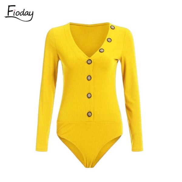 

fioday knitted bodysuits for womens solid v-neck skinny long sleeve bodysuit women slim romper female drop women's jumpsuits & rompers, Black;white